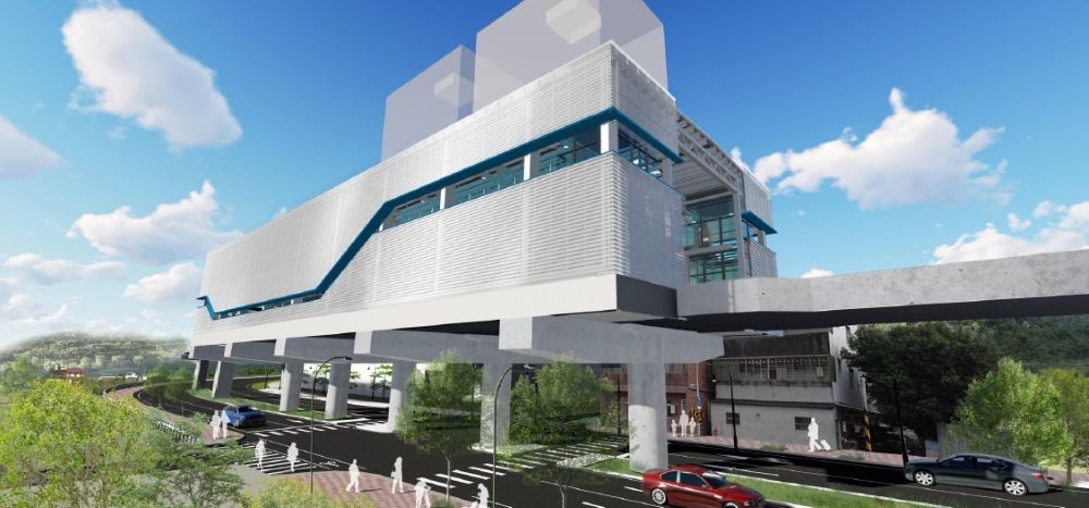 捷運三鶯線站站綠建築 4月完成優先段營運模擬 3 《圖說》三鶯線站站綠建築--LB05龍埔站。〈捷運局提供〉